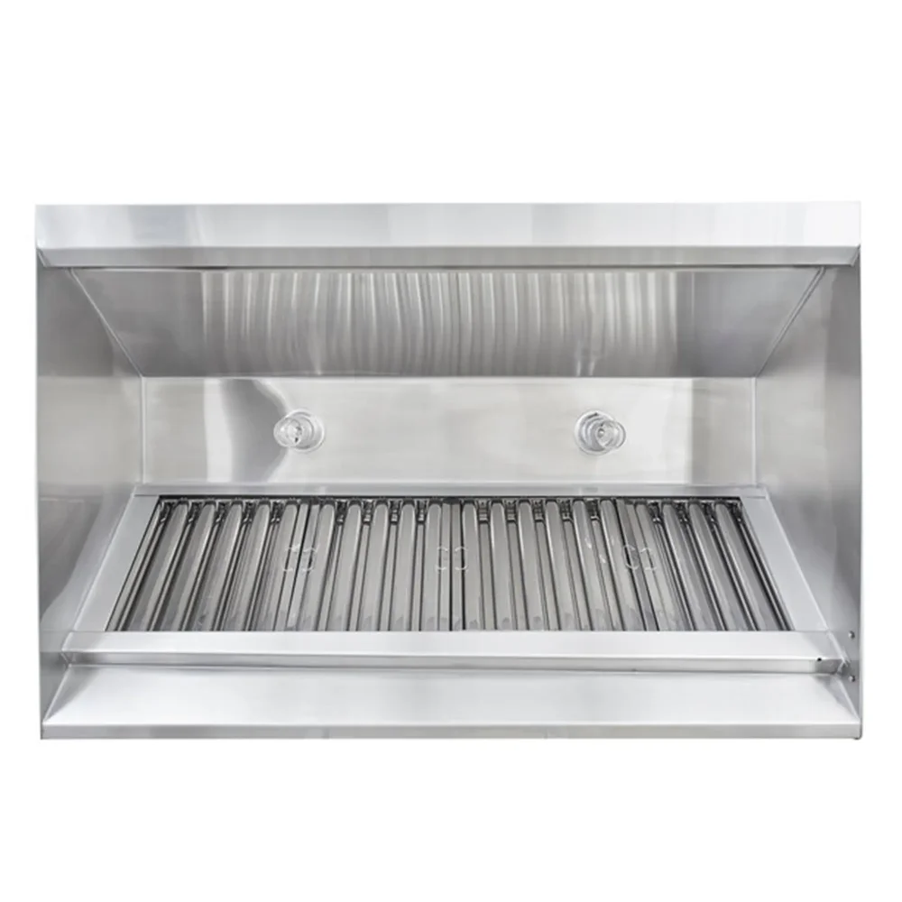 KitchenCore Series 16 ft Commercial Kitchen Hood System Type 1 with Fire Suppression, 48" Deep, 18-Gauge, Stainless Steel, 1.5 HP, Roof Mounted
