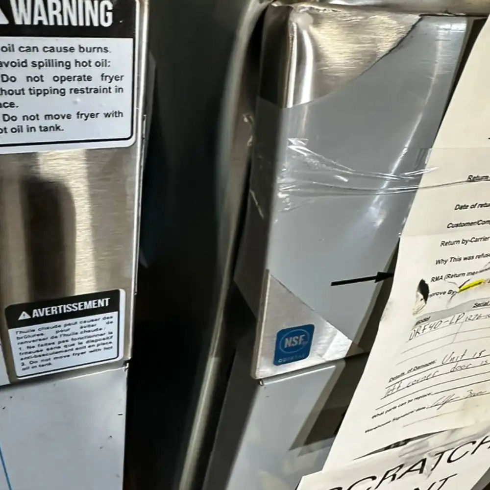 Used  40 lbs Commercial Gas Fryer, Liquid Propane, 105,000 BTU, 1 Year Warranty