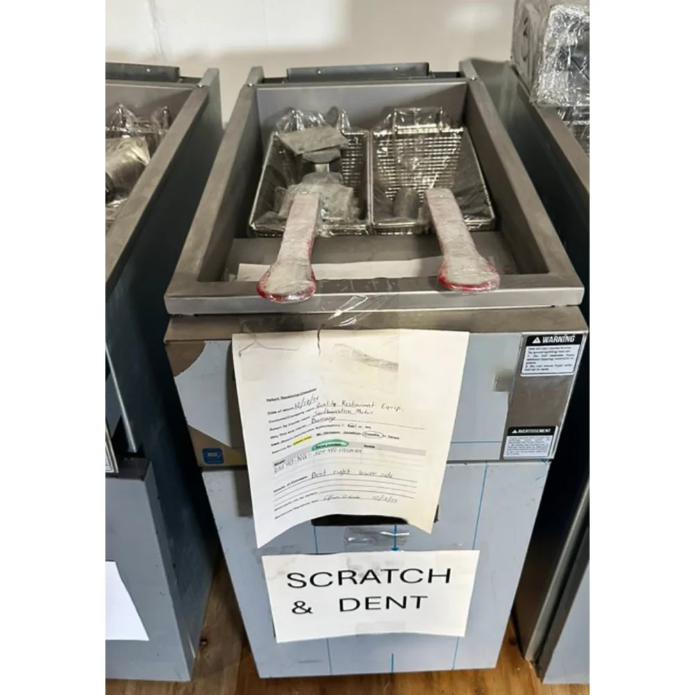 Used  40 lbs Commercial Gas Fryer, Liquid Propane, 105,000 BTU, 1 Year Warranty