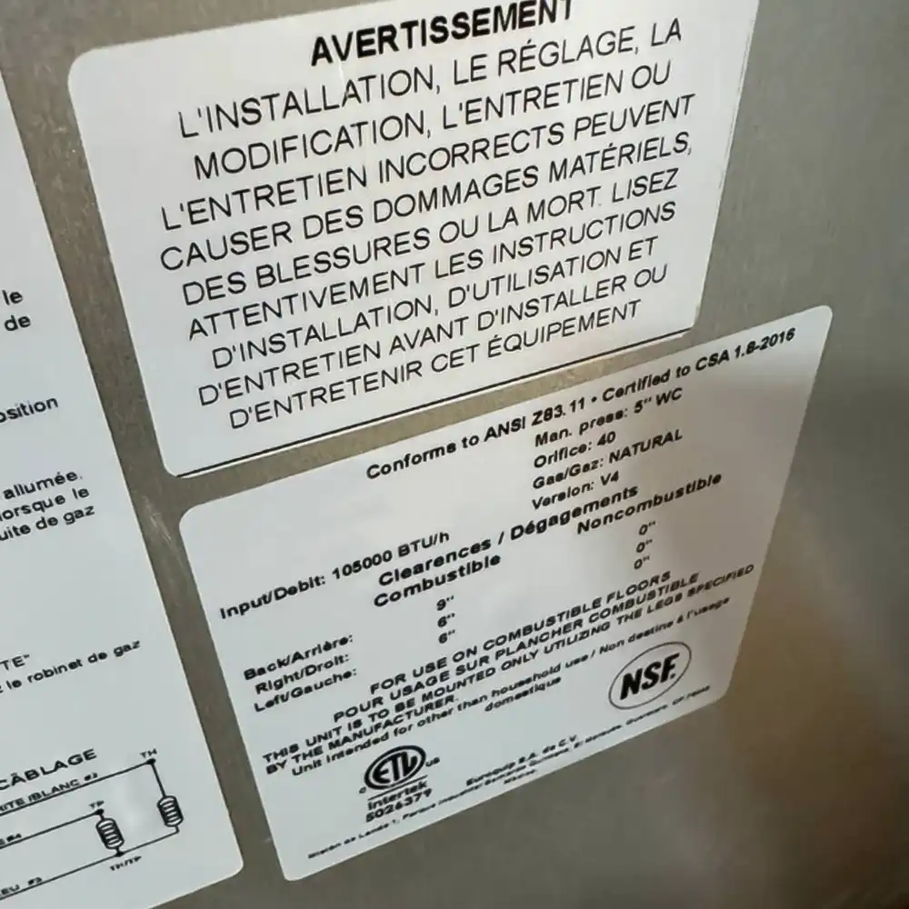 Used  40 lbs Commercial Gas Fryer, Liquid Propane, 105,000 BTU, 1 Year Warranty