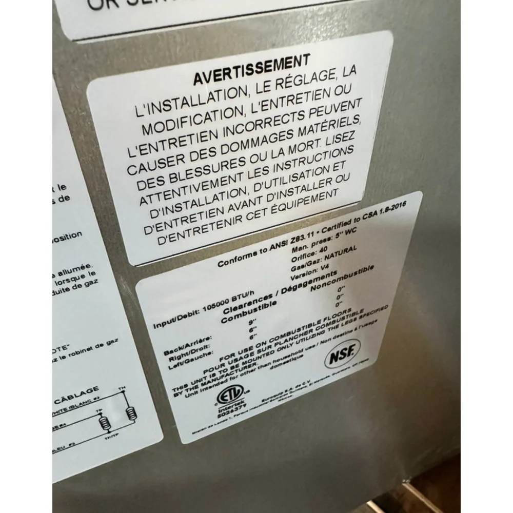 Used  40 lbs Commercial Gas Fryer, Liquid Propane, 105,000 BTU, 1 Year Warranty