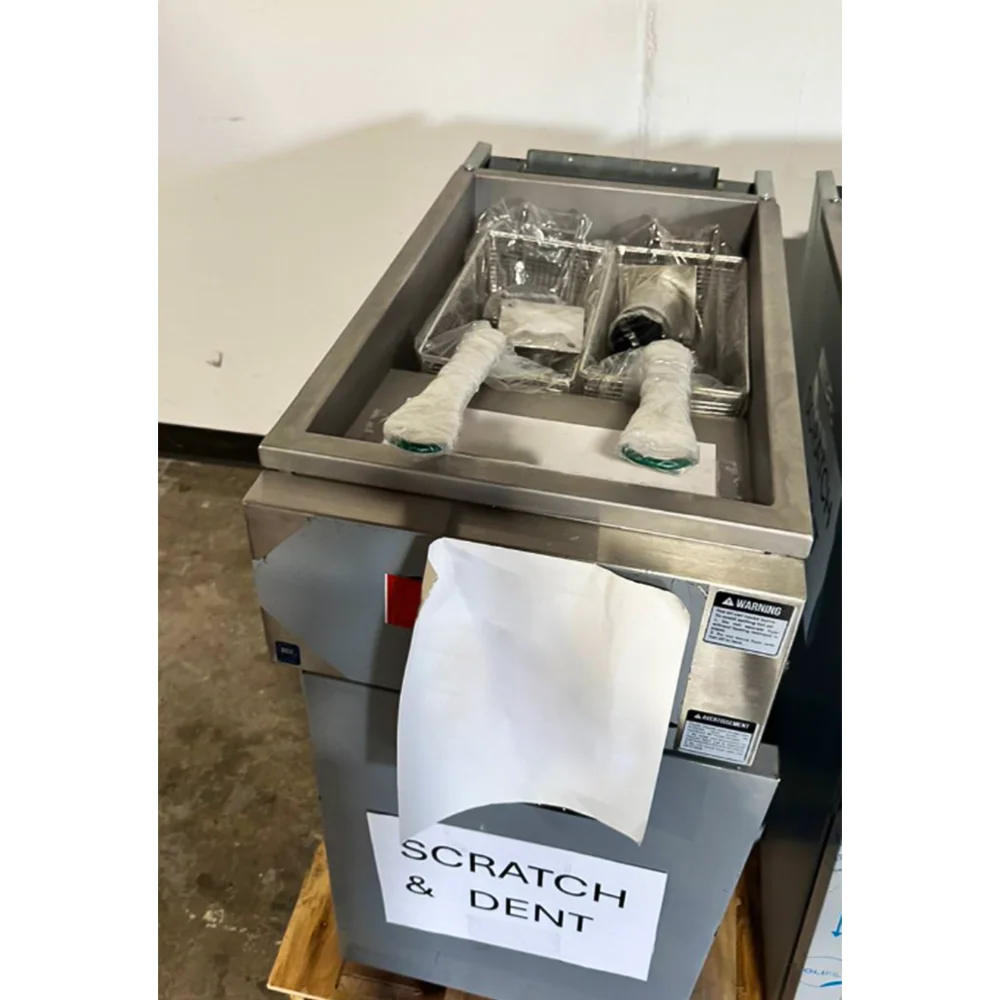 Used  40 lbs Commercial Gas Fryer, Liquid Propane, 105,000 BTU, 1 Year Warranty