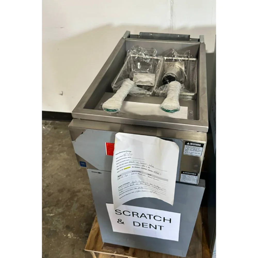 Used  40 lbs Commercial Gas Fryer, Liquid Propane, 105,000 BTU, 1 Year Warranty