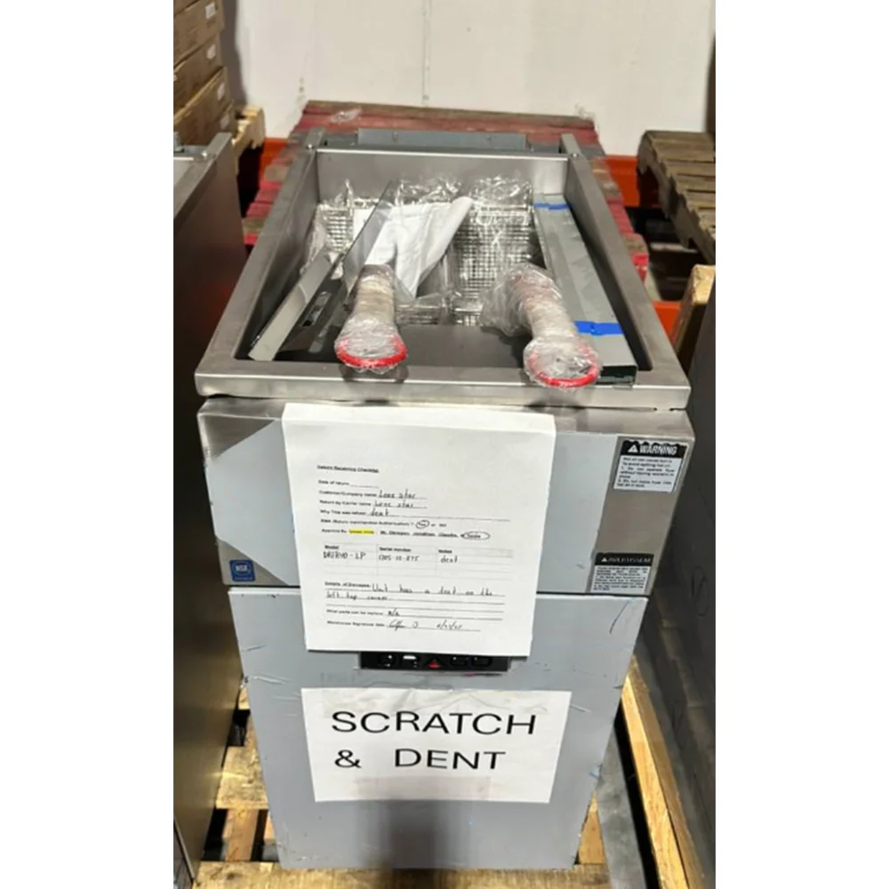 Used  40 lbs Commercial Gas Fryer, Liquid Propane, 105,000 BTU, 1 Year Warranty