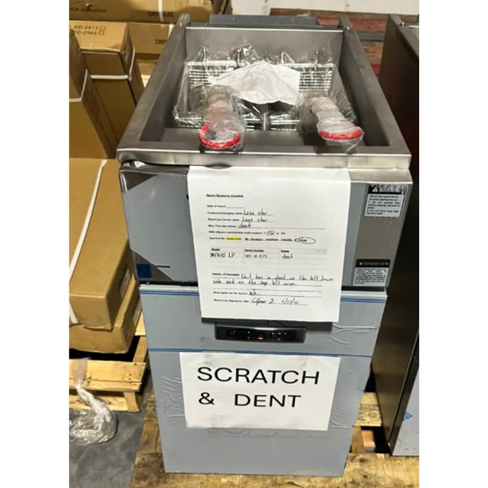 Used  40 lbs Commercial Gas Fryer, Liquid Propane, 105,000 BTU, 1 Year Warranty