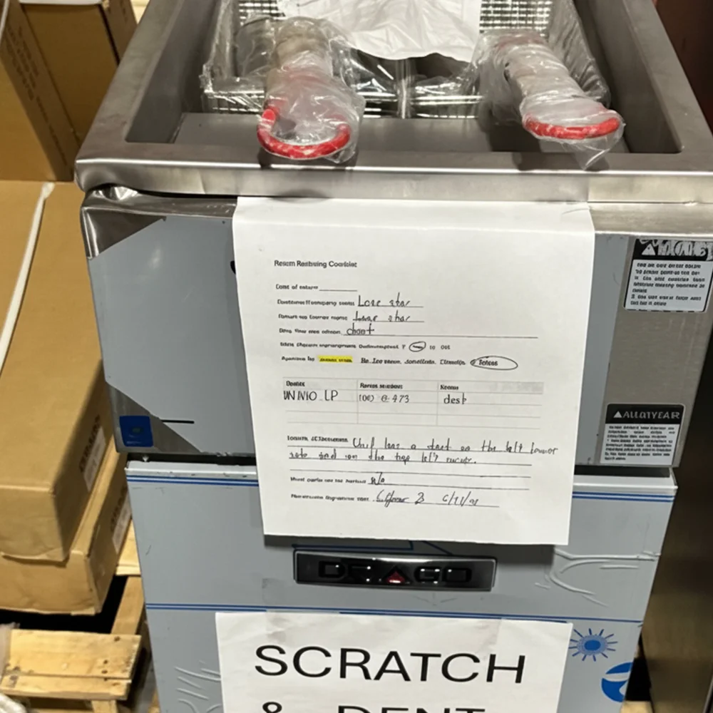 Used  40 lbs Commercial Gas Fryer, Liquid Propane, 105,000 BTU, 1 Year Warranty