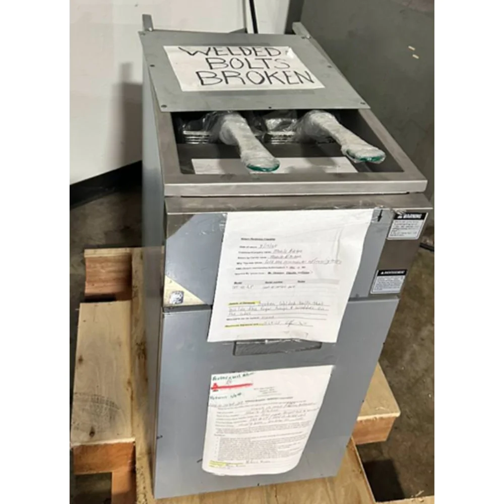 Used  40 lbs Commercial Gas Fryer, Liquid Propane, 105,000 BTU, 1 Year Warranty