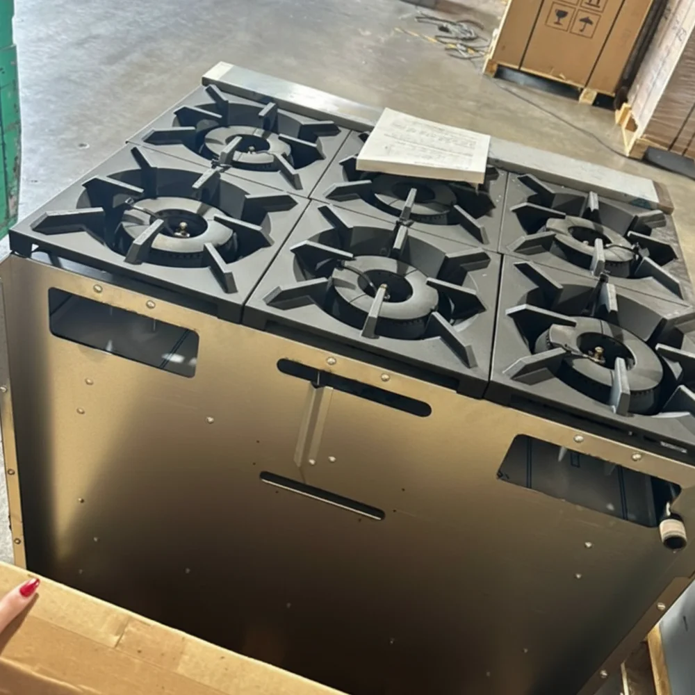 Used 36" Commercial Gas Range, 6 Open Burners and 1 Oven, Natural Gas, 1 Year Warranty