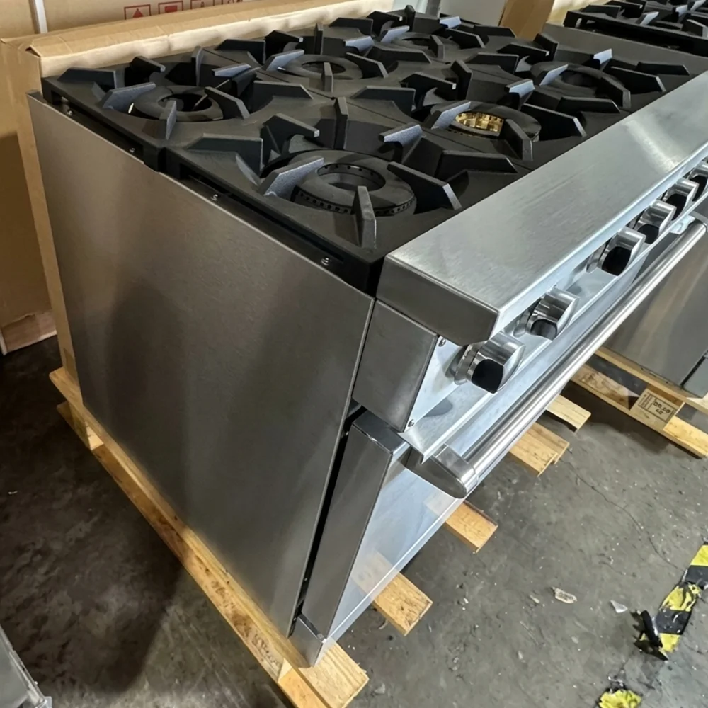 Used 36" Commercial Gas Range, 6 Open Burners and 1 Oven, Natural Gas, 1 Year Warranty