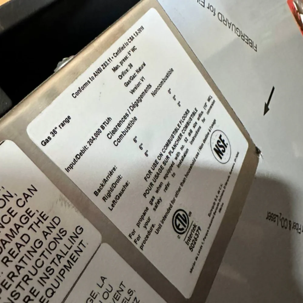 Used 36" Commercial Gas Range, 6 Open Burners and 1 Oven, Natural Gas, 1 Year Warranty