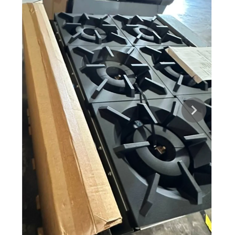 Used 36" Commercial Gas Range, 6 Open Burners and 1 Oven, Natural Gas, 1 Year Warranty