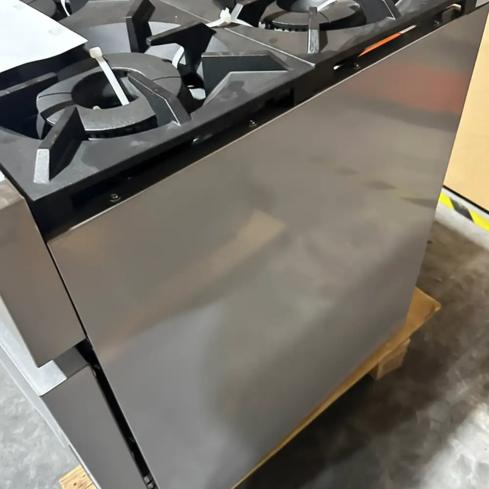 Used 24" Commercial Gas Range, 4 Open Burners and 1 Oven, Liquid Propane, 1 Year Warranty