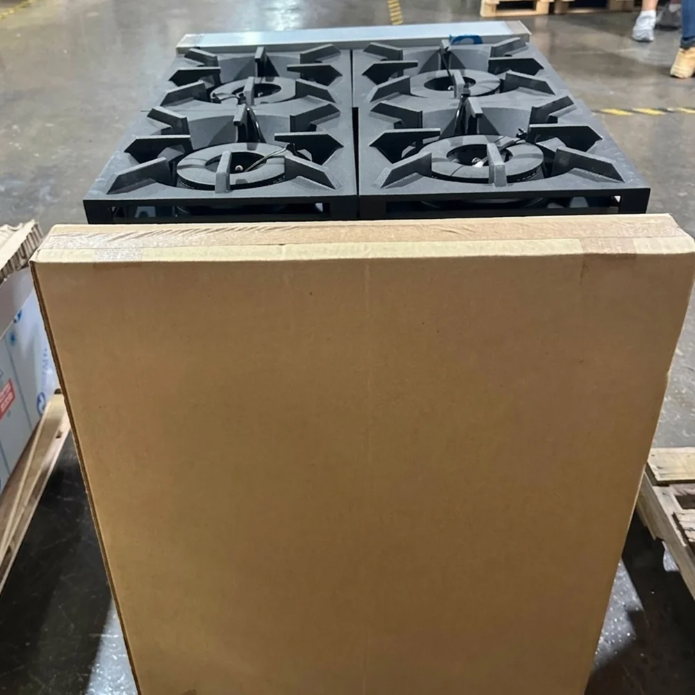 Used 24" Commercial Gas Range, 4 Open Burners and 1 Oven, Natural Gas, 1 Year Warranty