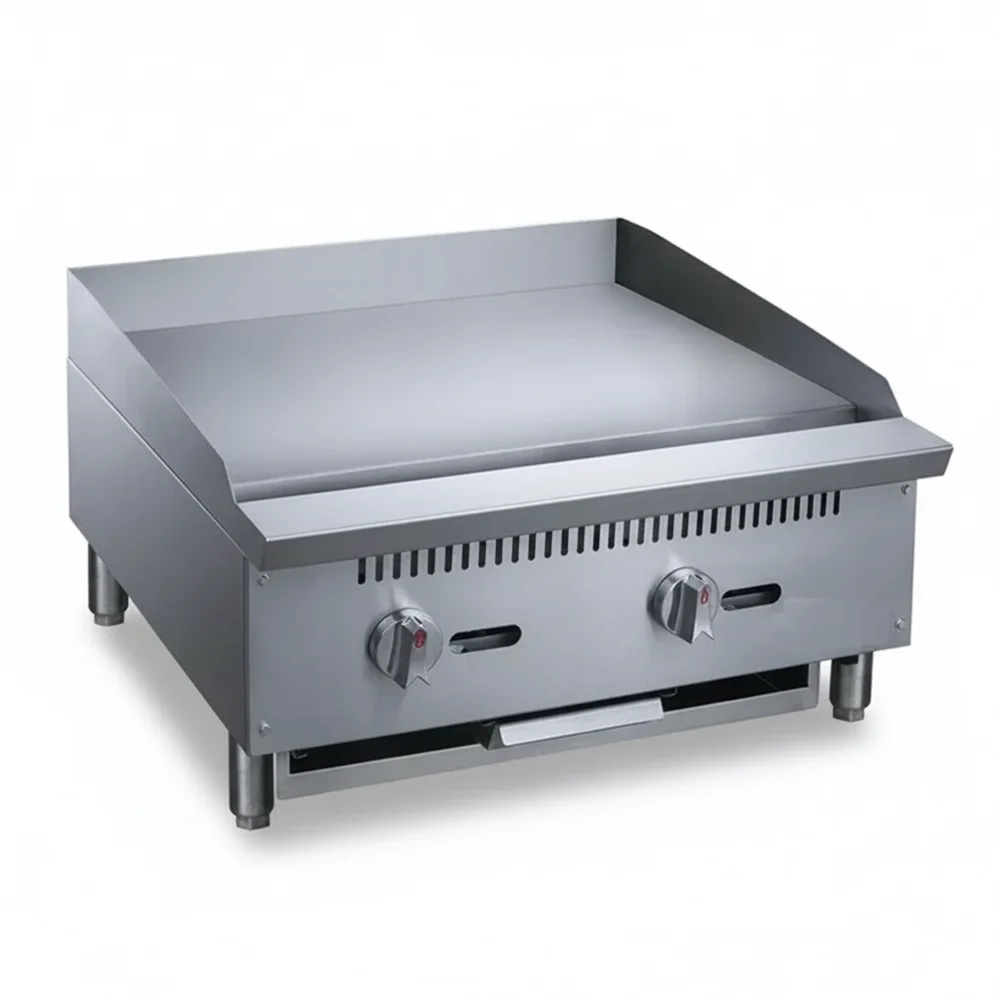 KitchenCore Series 24" Countertop Gas Griddle with 2 Burners, 60,000 BTU - Convertible