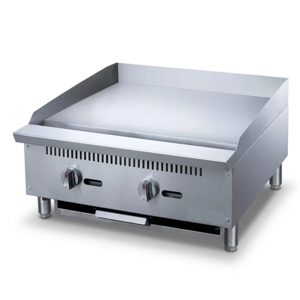 KitchenCore Series 24" Countertop Gas Griddle with 2 Burners, 60,000 BTU - Convertible