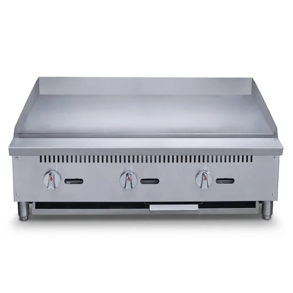 KitchenCore Series 36" Countertop Gas Griddle with 3 Burners, 90,000 BTU - Convertible