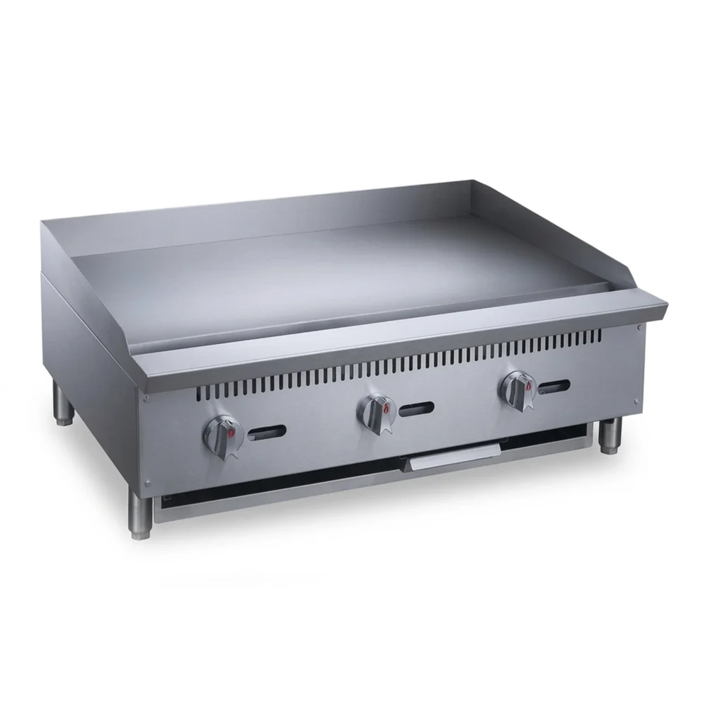 KitchenCore Series 36" Countertop Gas Griddle with 3 Burners, 90,000 BTU - Convertible