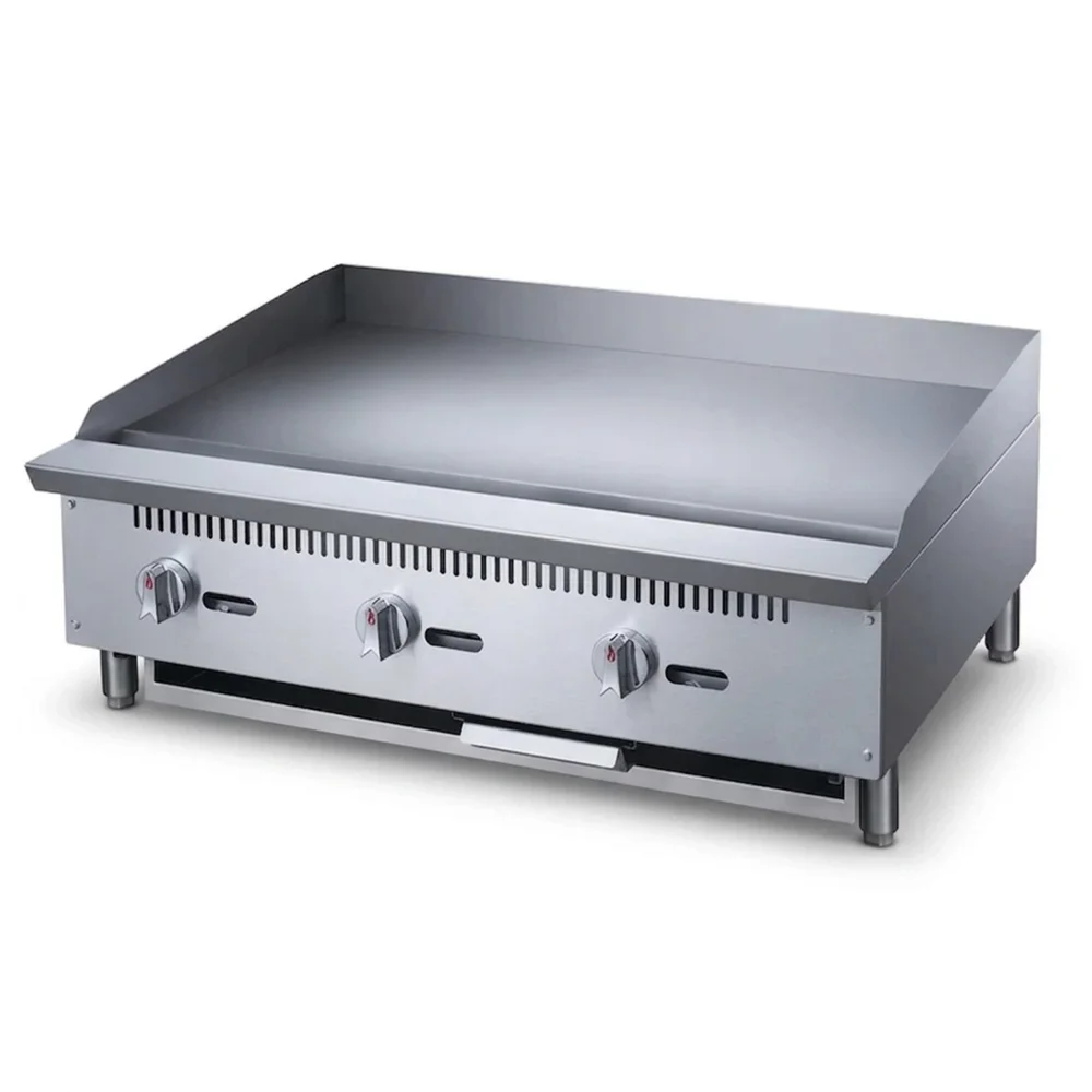 KitchenCore Series 36" Countertop Gas Griddle with 3 Burners, 90,000 BTU - Convertible