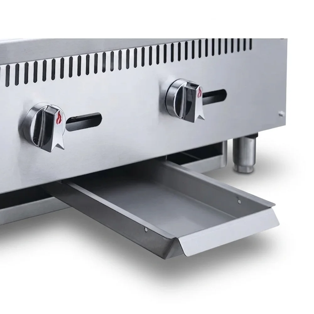 KitchenCore Series 60" Countertop Gas Griddle with 5 Burners, 150,000 BTU - Convertible