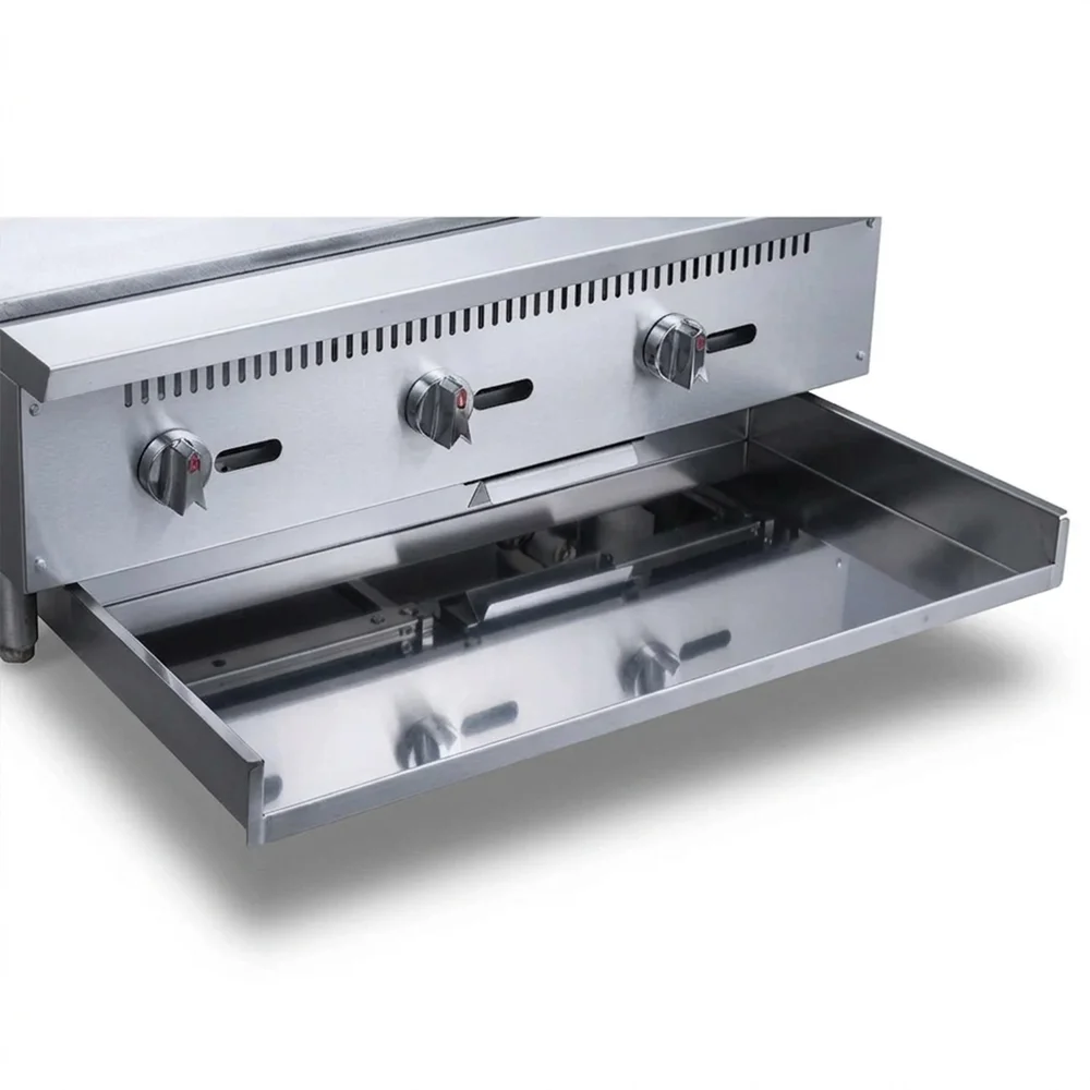 KitchenCore Series 60" Countertop Gas Griddle with 5 Burners, 150,000 BTU - Convertible