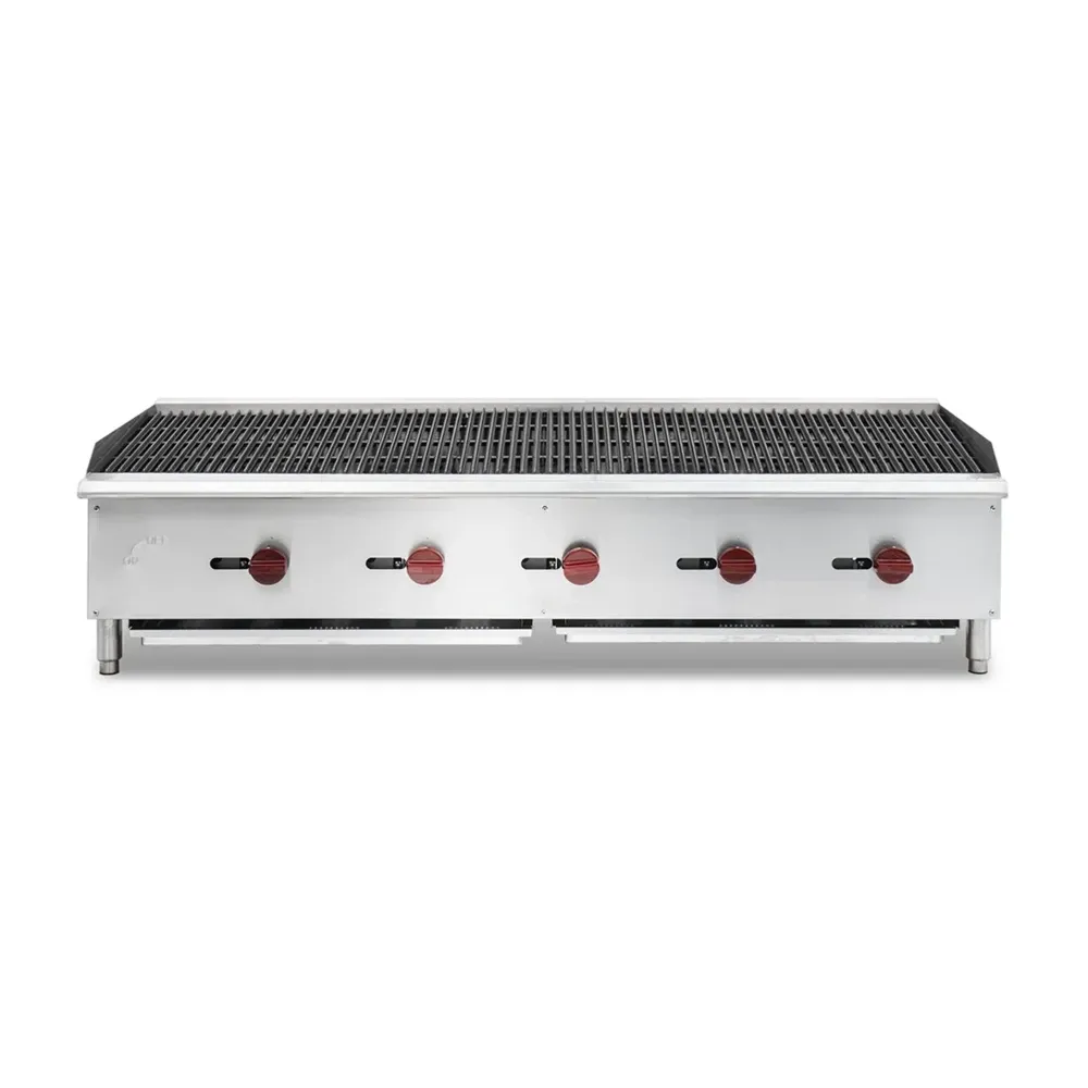 Platinum Flame Series 60" Countertop Radiant Charbroiler, 5 Burners, 150,000 BTU, Convertible