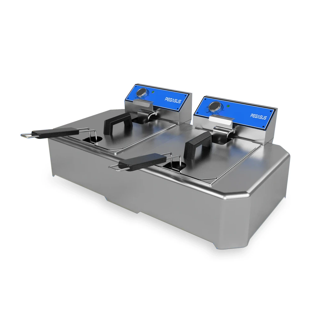 Pegasus FRC-20E Electric Countertop Fryer, 2 Tanks, 20 lbs