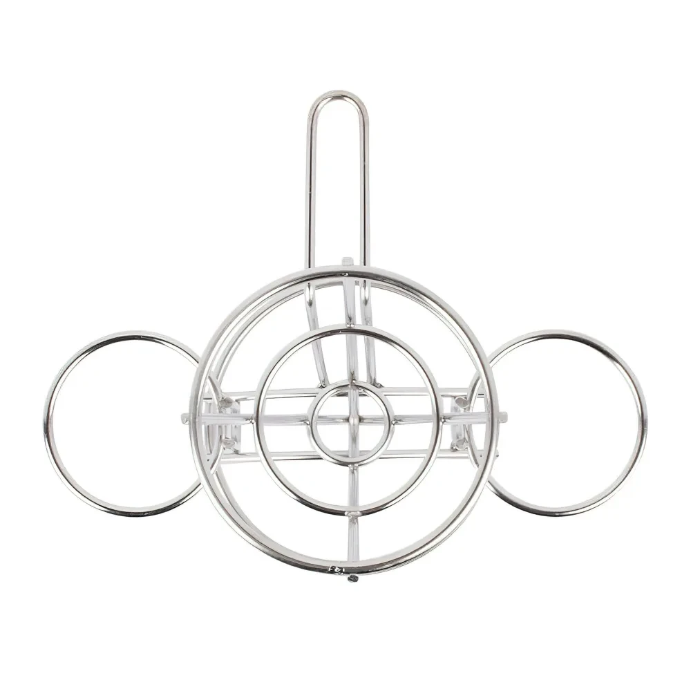 GET 4-96282 4 1/4" Round Wire Fry Cone Basket w/ (2) Condiment Holders 6"H, Stainless Steel