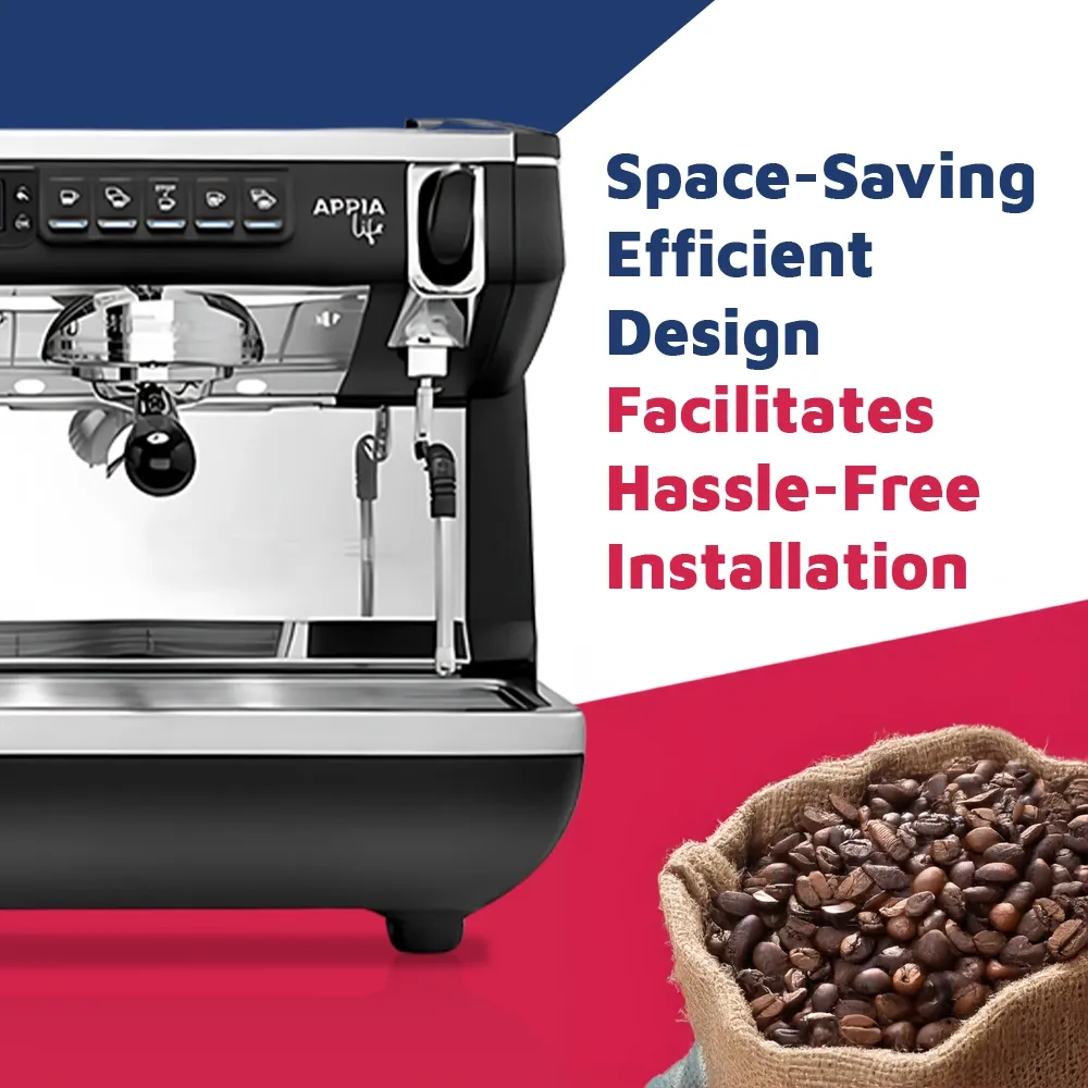 Nuova Simonelli modern XT dual-group espresso maker in matte finish with LED screen and ergonomic wands ensures precise brewing on clean bar.