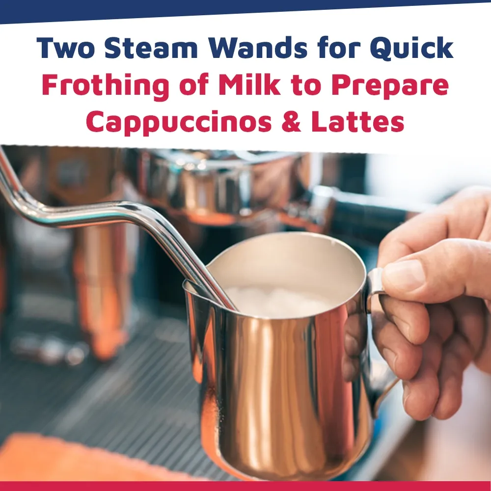 Nuova Simonelli modern XT dual-group espresso maker in matte finish with LED screen and ergonomic wands ensures precise brewing on clean bar.