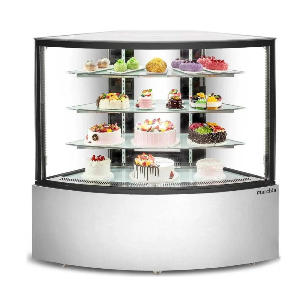 Marchia 58" Stainless Steel Corner Refrigerated Bakery Display Case, 115V