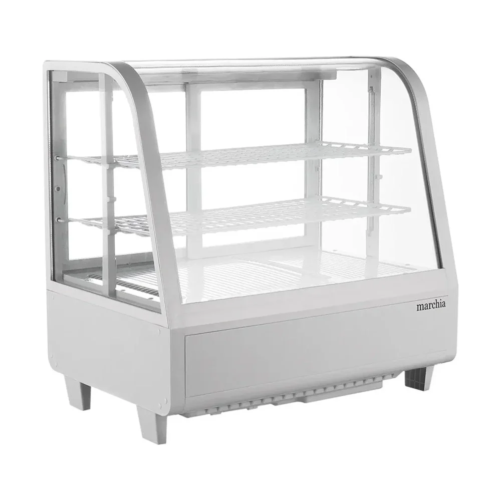 Marchia 27" Countertop Display Case Refrigerator, White, 110-120V