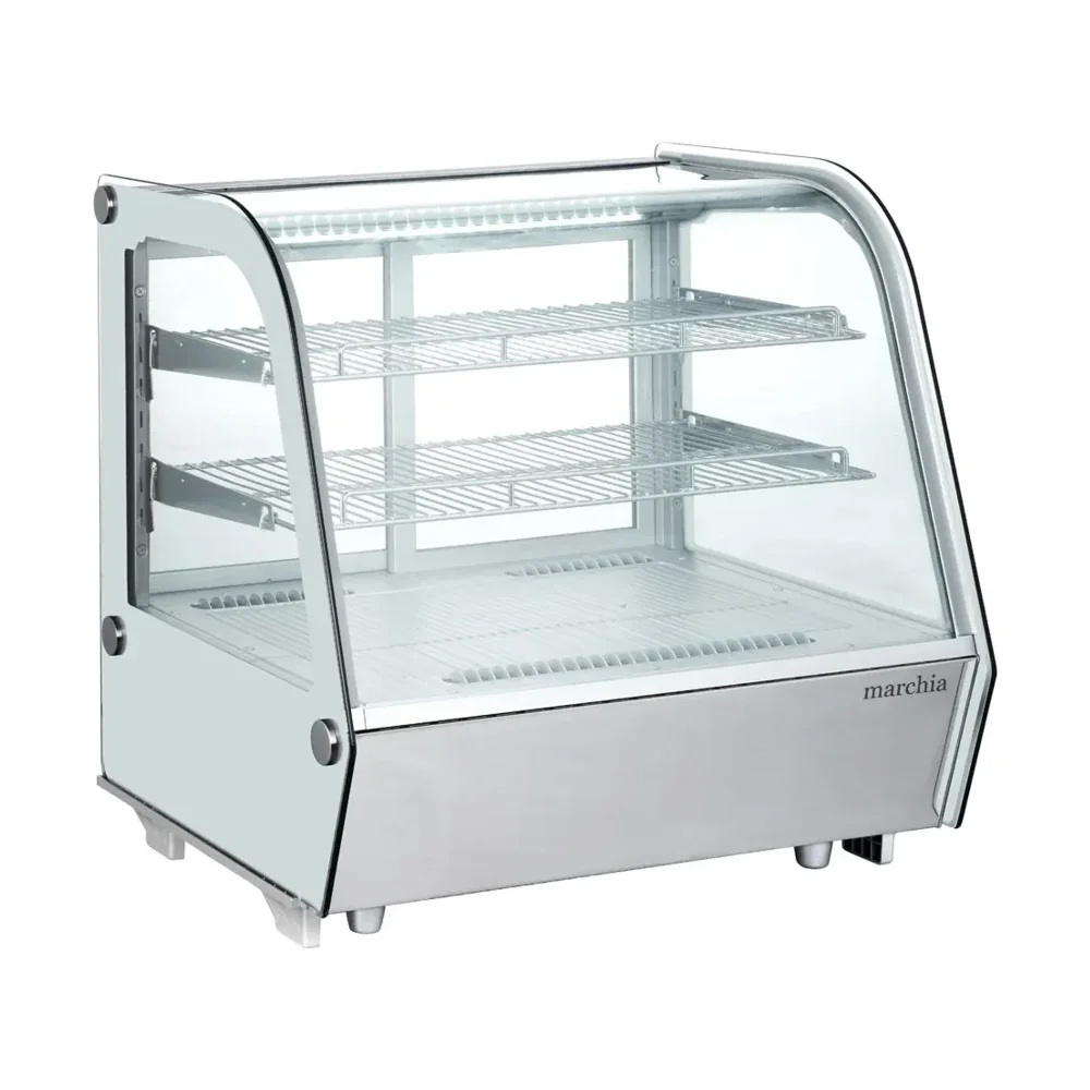Marchia 28" White Countertop Bakery Display Case Refrigerator, 110V