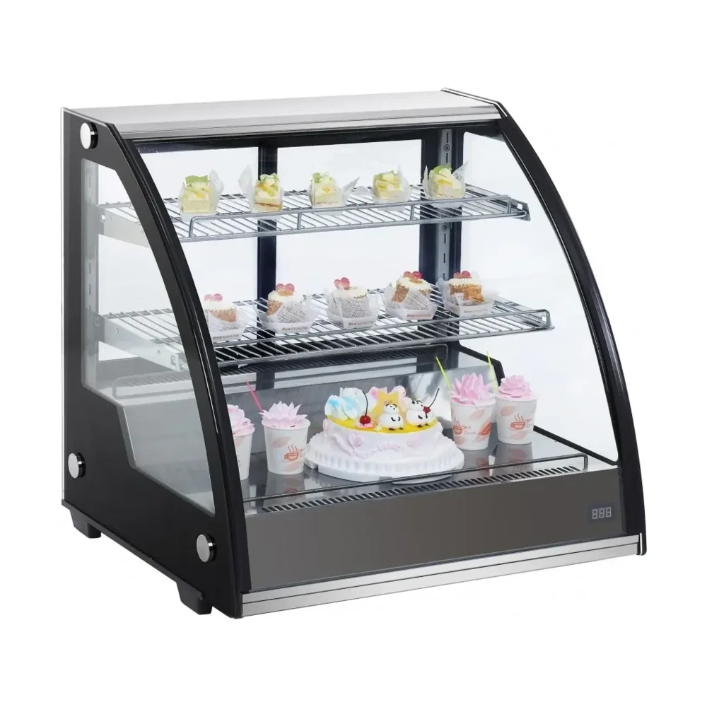 Marchia 31” Black Countertop Bakery Display Case Refrigerator, 110V