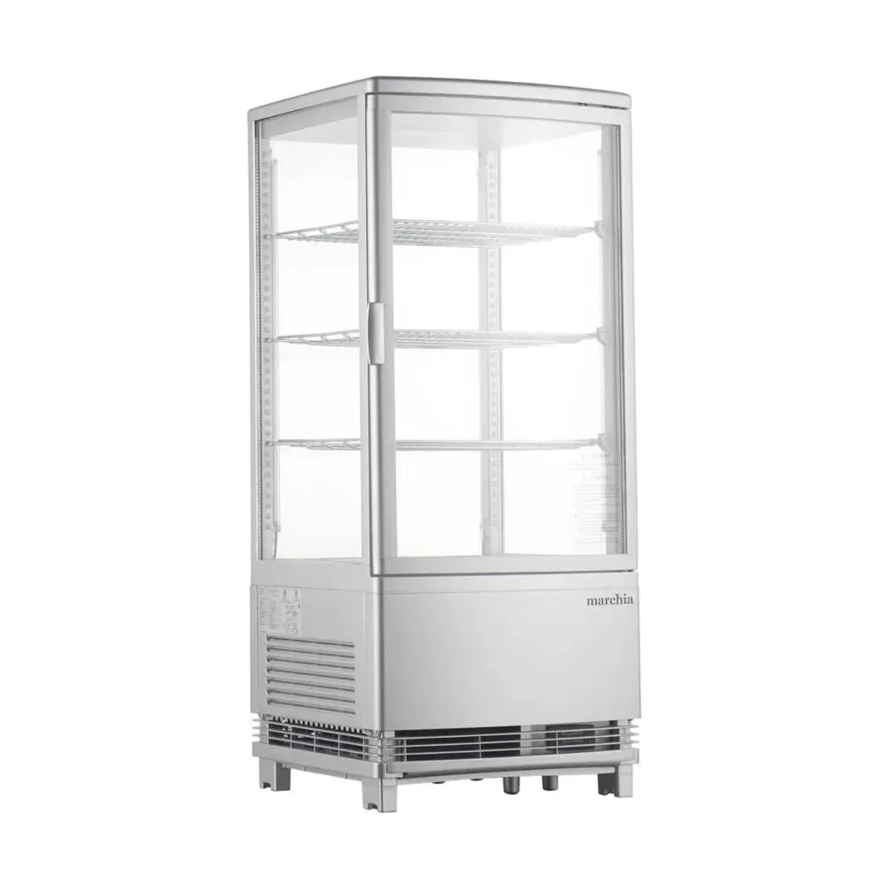 Marchia 17" Vertical Countertop Display Refrigerator, Silver, 110V