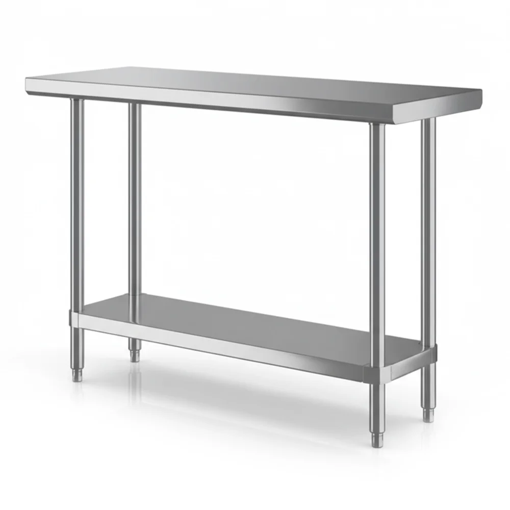 18" x 48" 16-Gauge Commercial Work Table with Undershelf, 304 Stainless Steel