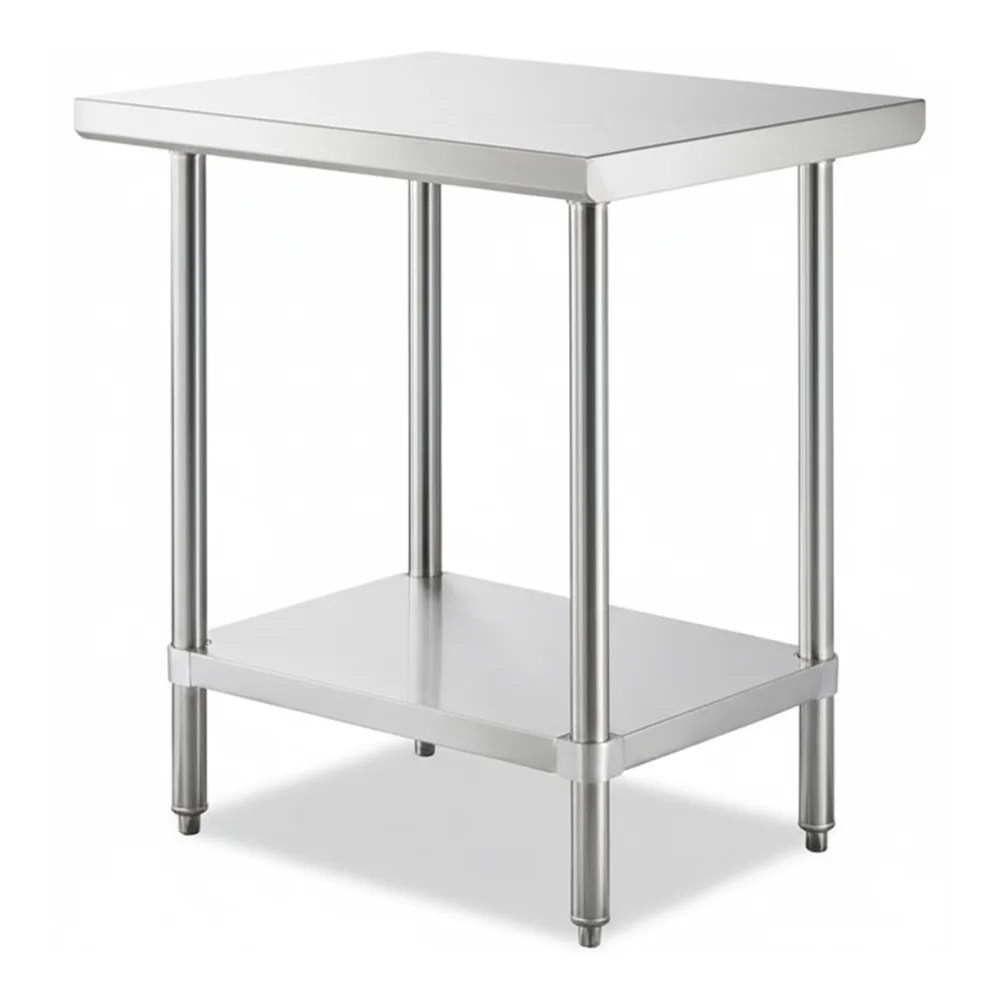 24" x 30" 16-Gauge Commercial Work Table with Undershelf, 304 Stainless Steel