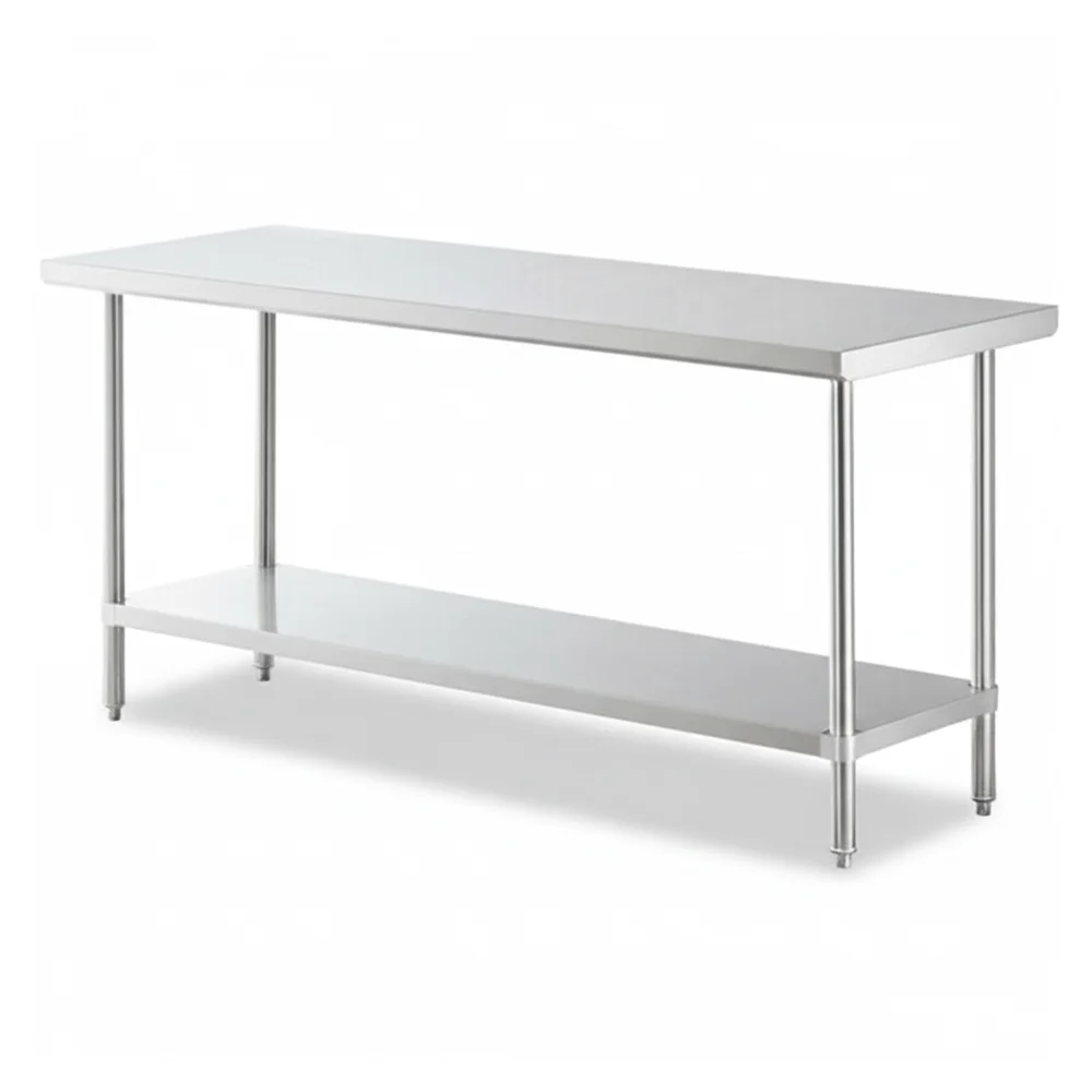 24" x 72" 16-Gauge Commercial Work Table with Undershelf, 304 Stainless Steel