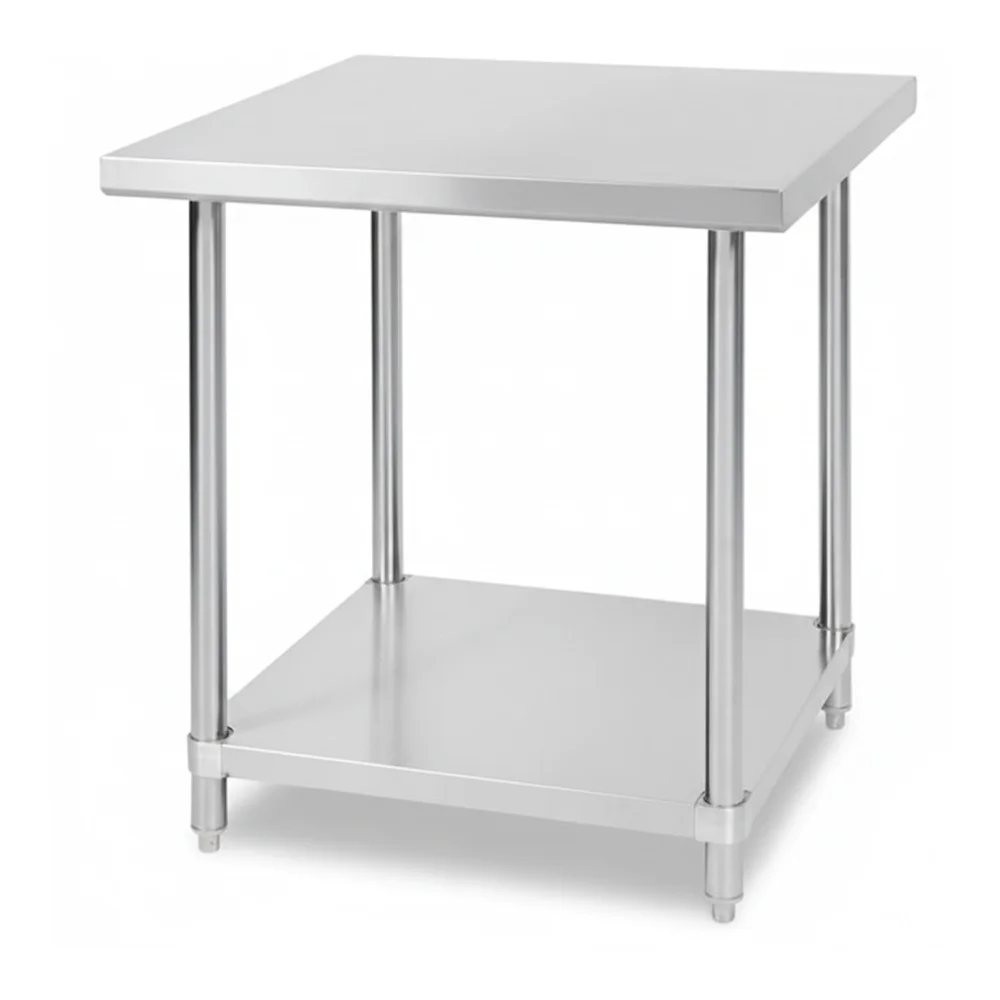 30" x 30" 16-Gauge Commercial Work Table with Undershelf, 304 Stainless Steel