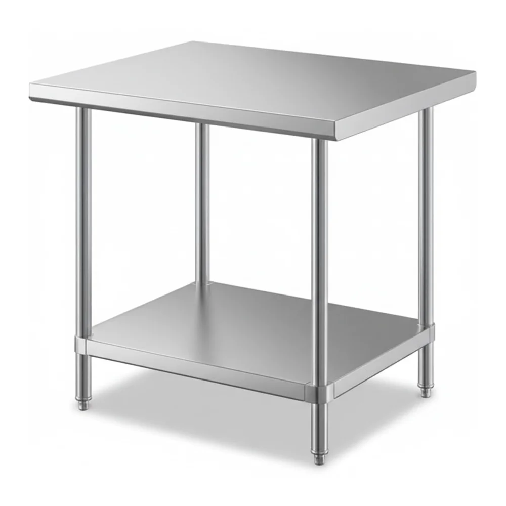 30" x 36" 16-Gauge Commercial Work Table with Undershelf, 304 Stainless Steel