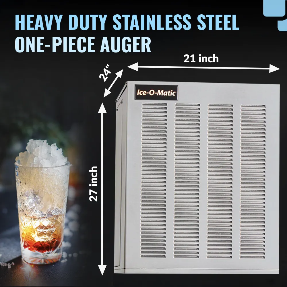 Ice-O-Matic air cooled flake ice machine head without storage bin, efficient solution for consistent ice production in restaurants.