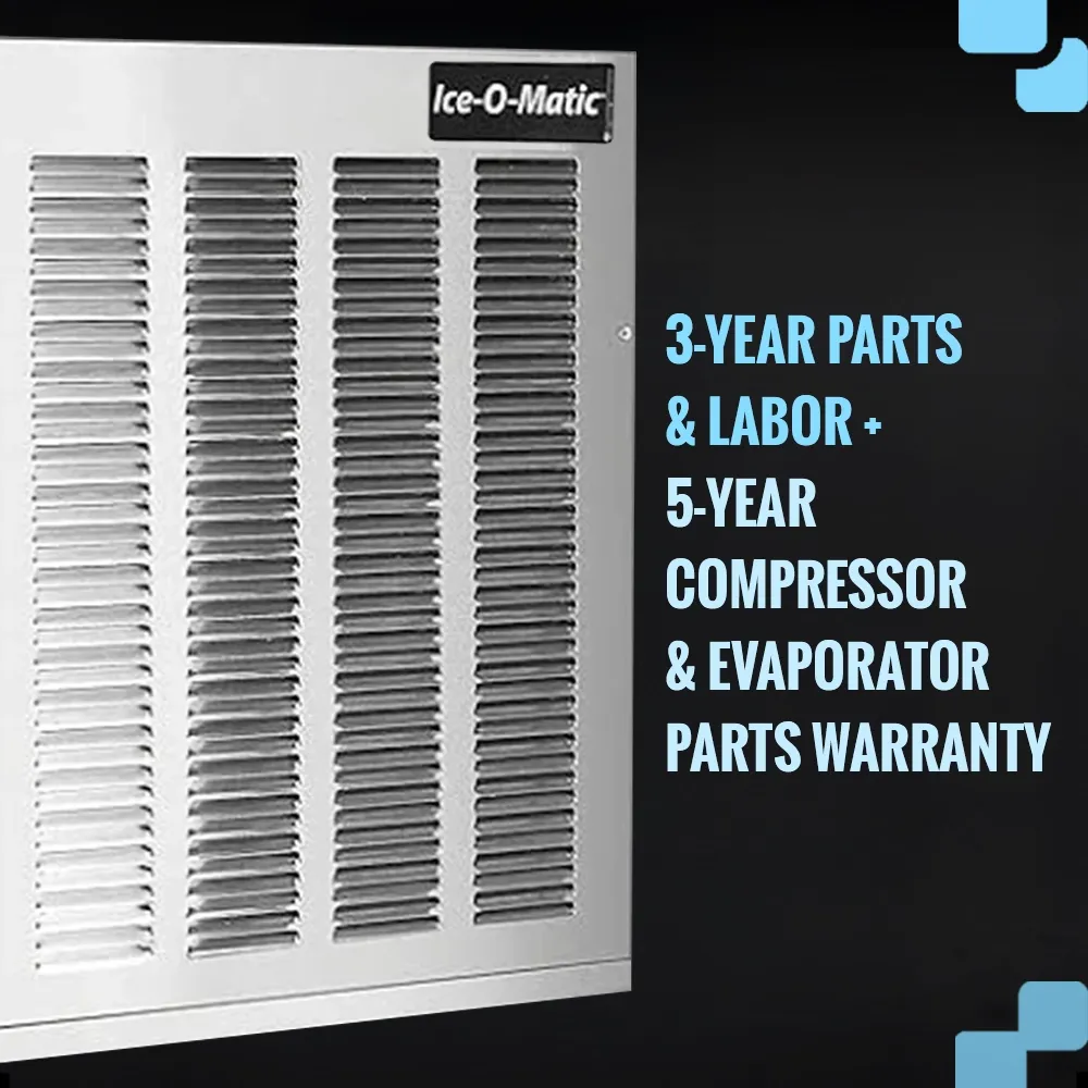 Ice-O-Matic air cooled flake ice machine head without storage bin, efficient solution for consistent ice production in restaurants.