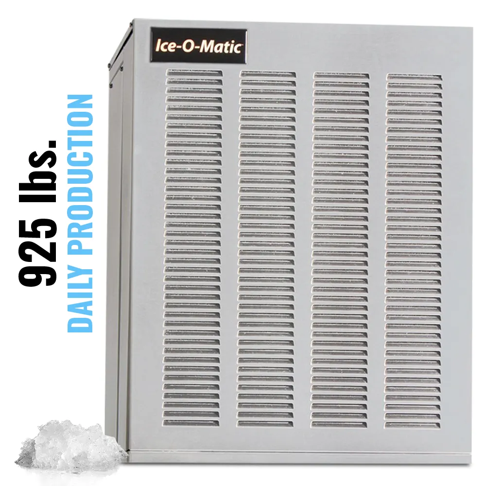 Ice-O-Matic remote cooled flake ice machine head without storage bin, ideal for high-volume ice needs in commercial operations.