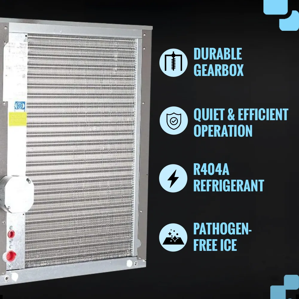 Ice-O-Matic air cooled flake ice machine head without storage bin, providing consistent ice output for restaurants and bars.