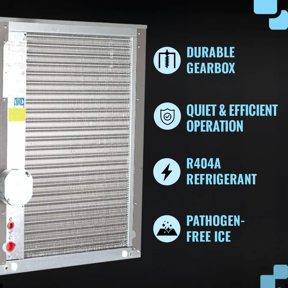 Ice-O-Matic remote cooled flake ice machine head without storage bin, efficient for continuous ice production in professional kitchens.