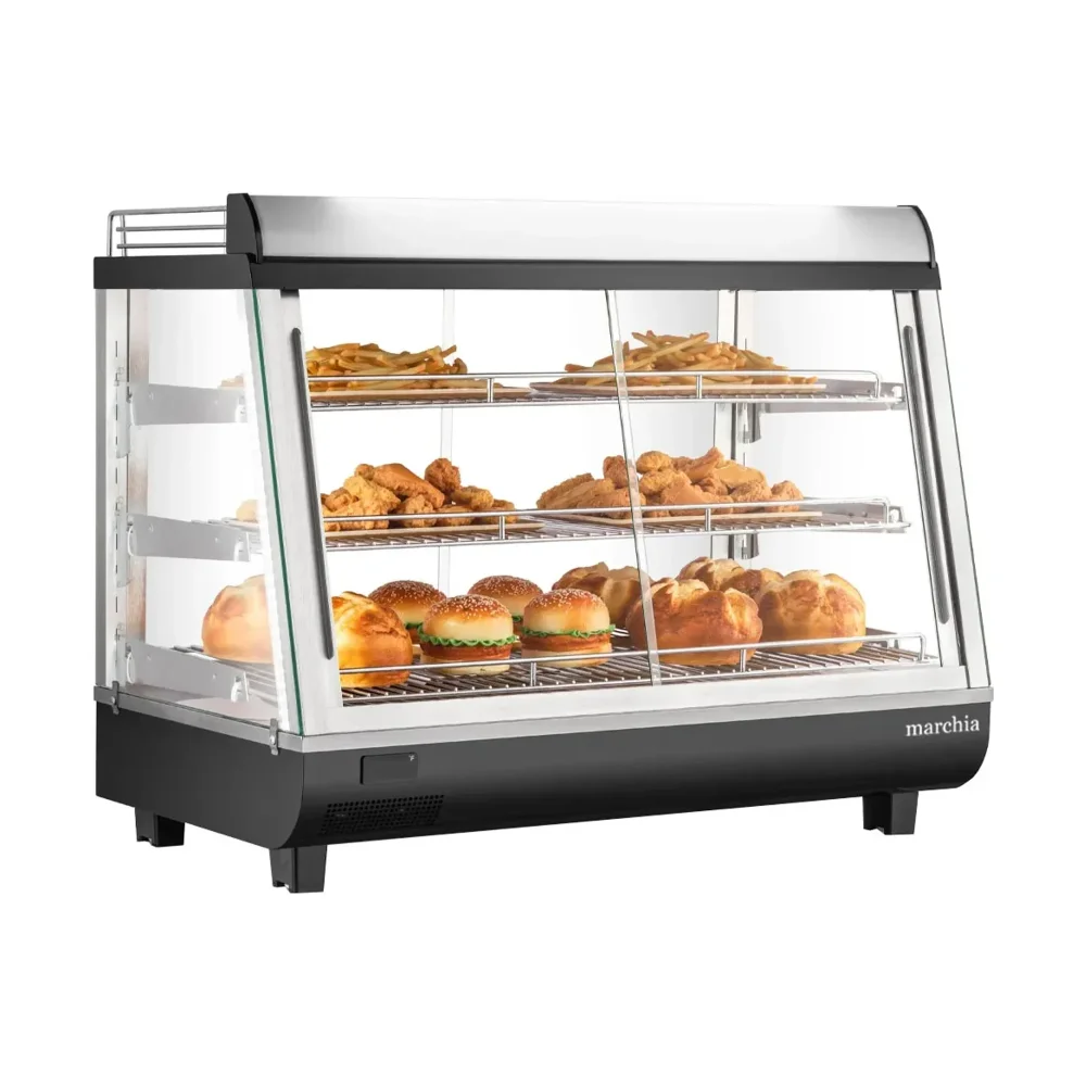 Marchia 34" Heated Countertop Display, Black, Dual Access, 120V, 1 Year Warranty