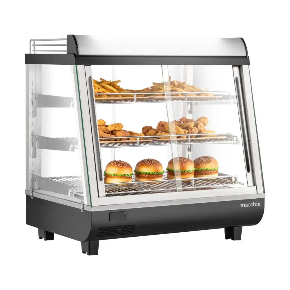 Marchia 27" Heated Countertop Display, Black, Dual Access, 120V, 1 Year Warranty
