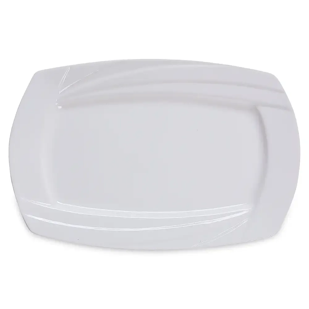 Yanco MM-12-RT Miami 12" Rectangular Plate, White Chinaware