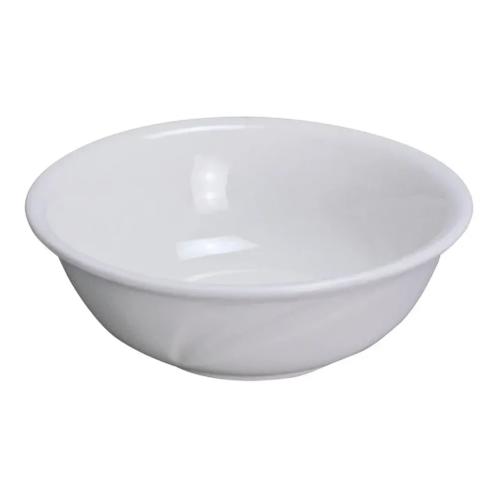 Versatile white chinaware nappie bowl by Yanco China, ideal for side dishes, desserts, or tapas in cafés and hospitality buffets.