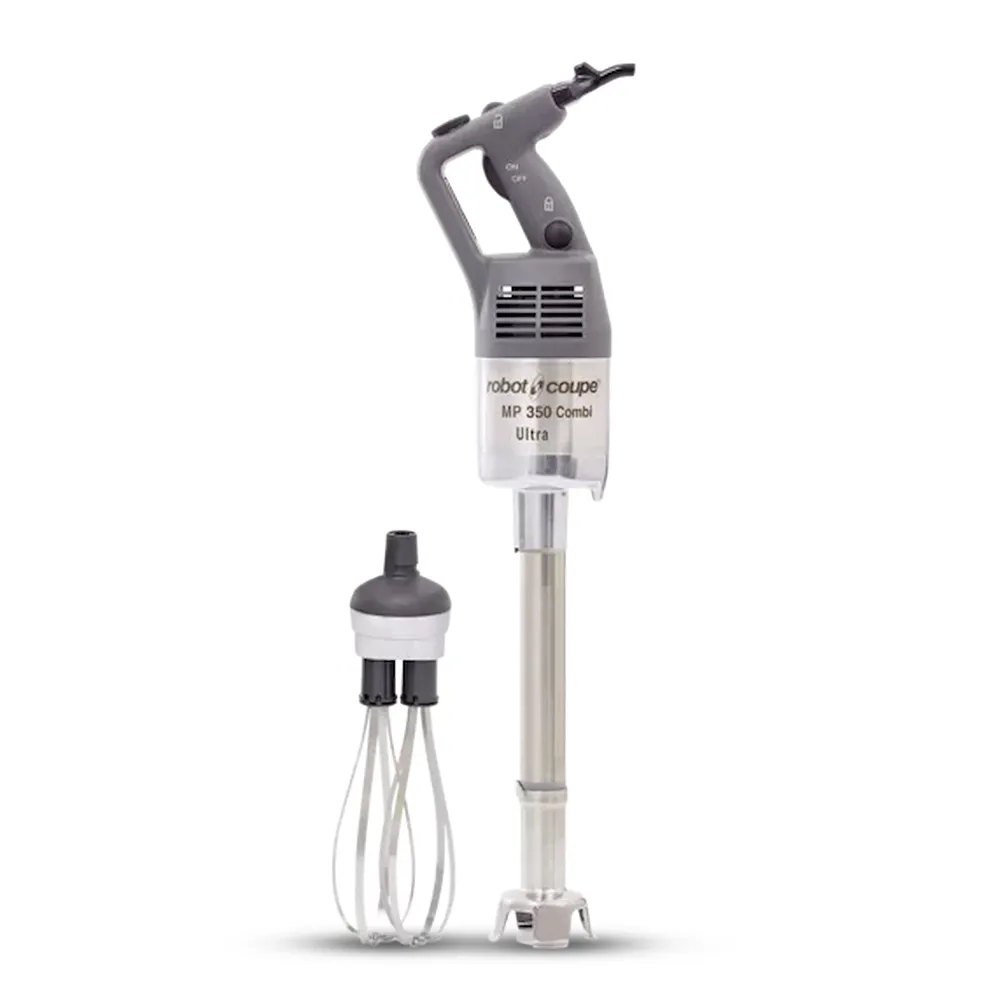 Robot Coupe compact combi turbo blender with whisk for preparing sauces, soups, dressings, and batters in restaurants and catering venues.