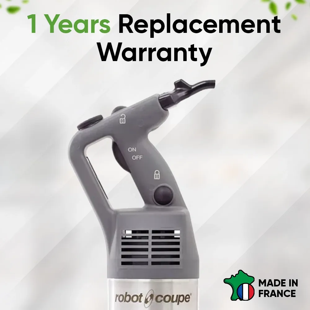 Robot Coupe compact combi turbo blender with whisk for preparing sauces, soups, dressings, and batters in restaurants and catering venues.